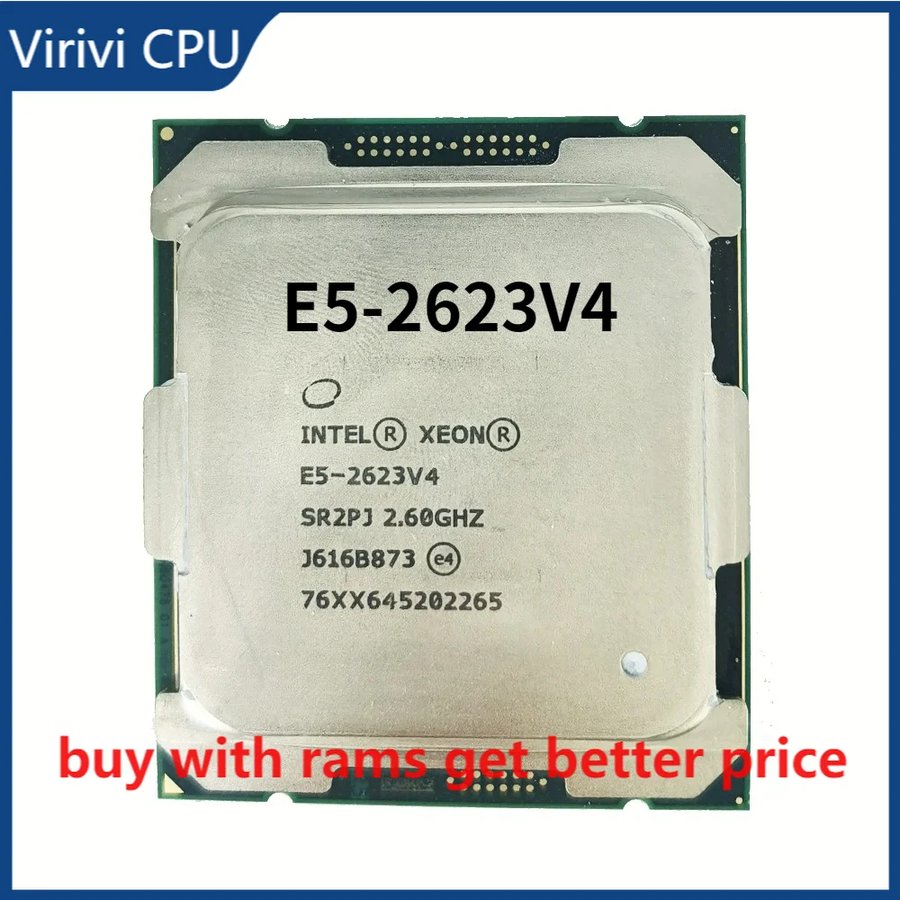 

E5-2623V4 оригинальный Intel Xeon E5 2623V4 2,60 ГГц 4-ядерный 10 МБ SmartCache E5 2623 V4 FCLGA2011-3 TPD 85 Вт