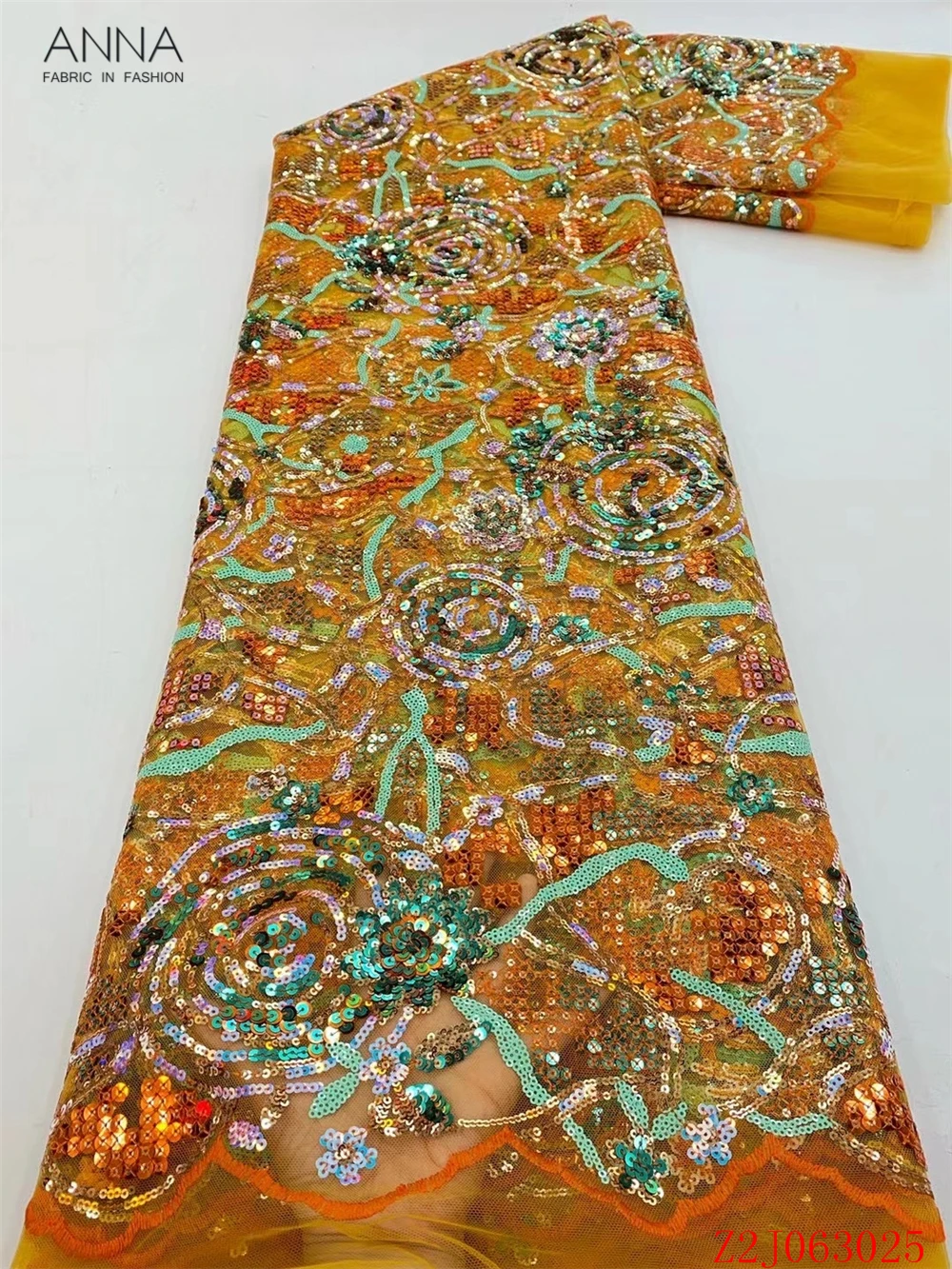 

Анна оранжевая кружевная ткань с цветными блестками Ткань 5 ярдов вышивка нигерийские кружева сетка французская тюль сетка для свадьбы