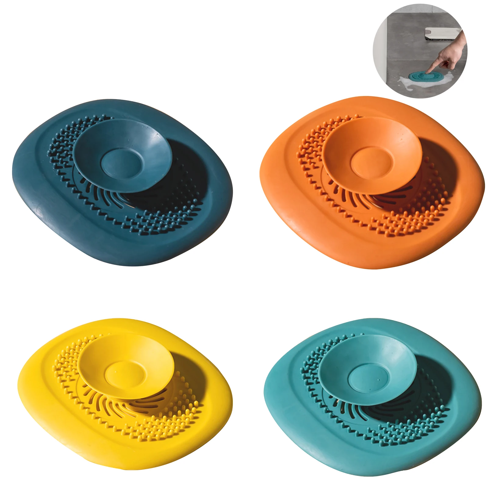 

Soft Floor Drain Pad Drain Hair Catcher Functional Drain Cover Sink Drain Hair Stopper Floor Drainage Cover For Home Kitchen