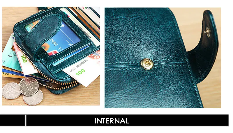 Billfold масло воск натуральная кожаные кошельки для женщин короткий мини-кошелек для клатча Soild монета Карманный с отделениями для карт держатель воловья сумка
