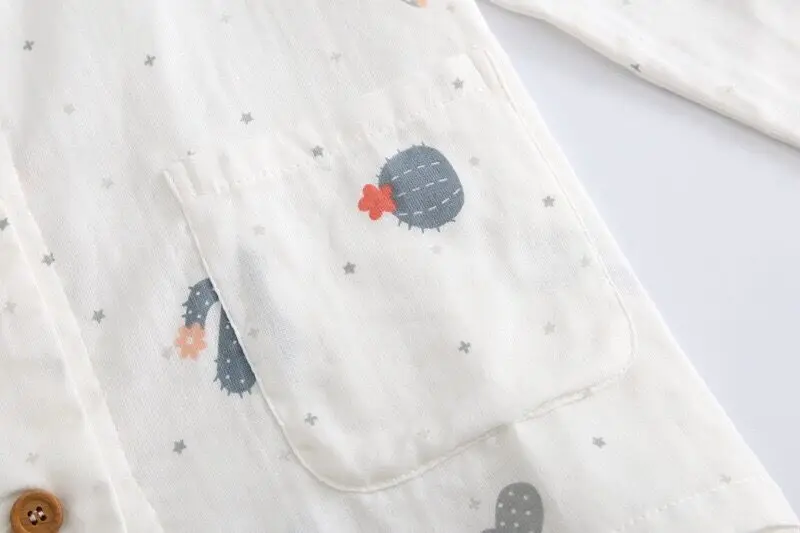 Свежий кактус хлопок марля Весенняя Пижама наборы для женщин уютная