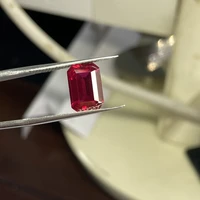 10X8mm 4 cts GRC Certificate Lab Created Grown Ruby stone Octagon cut Hydrothermal Ruby sapphire  Ring jewelry making