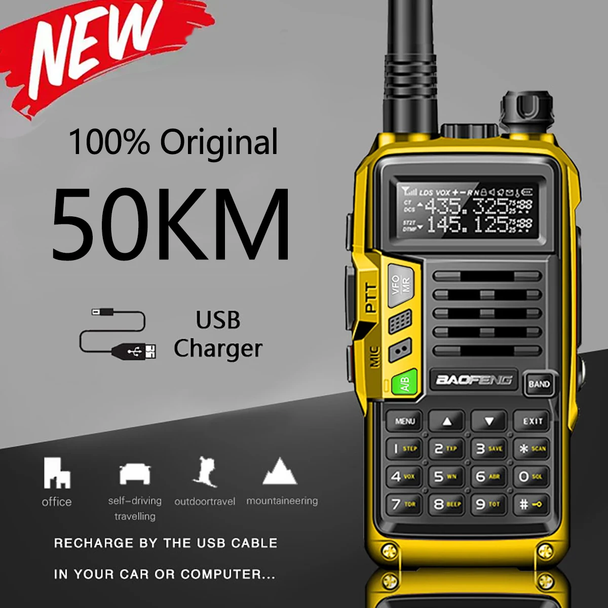 BAOFENG UV-S9 плюс 10 Вт Мощный 50 км трансивер с UHF VHF двухполосный иди и болтай Walkie Talkie Ham