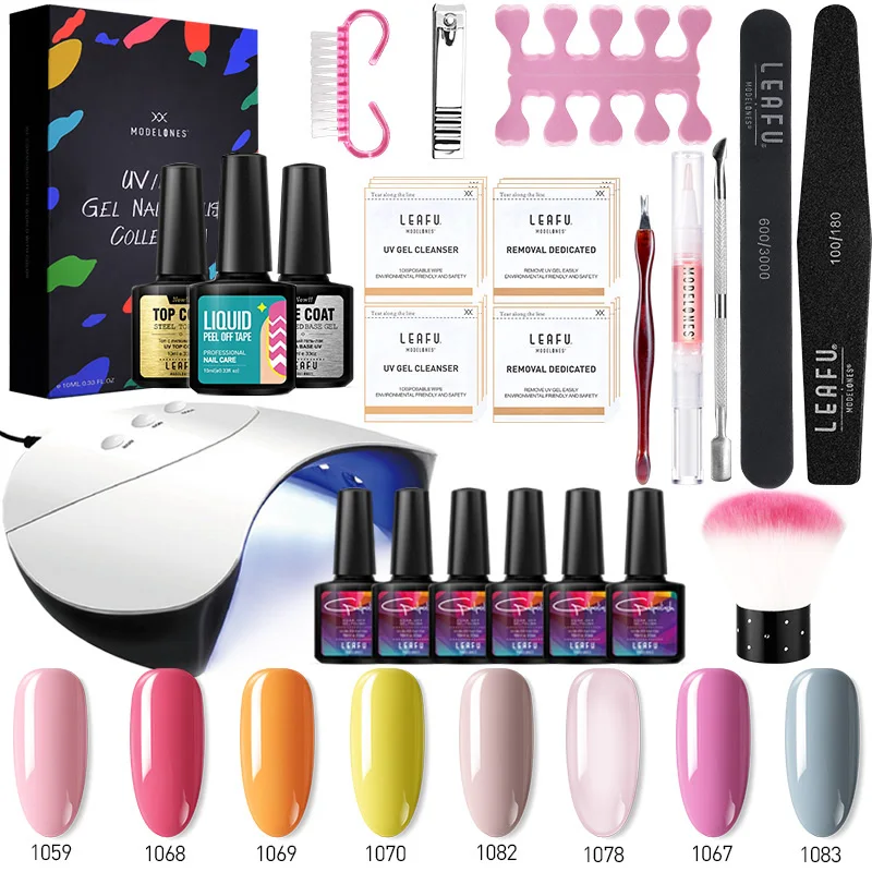 Modelones 23 шт/лот 36 Вт Светодиодная лампа для ногтей Led Гель лак набор замачиваемый