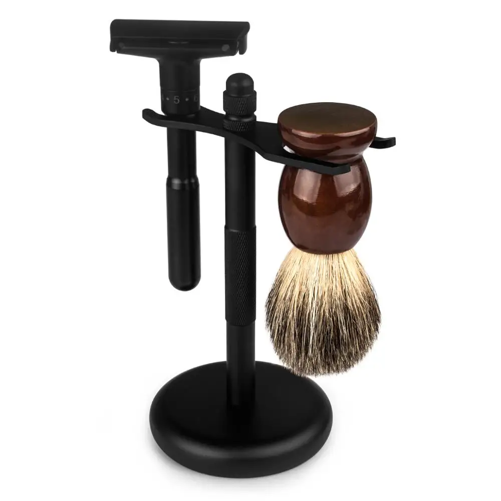 Мужской держатель для бритвы QSHAVE черный из нержавеющей стали безопасный 15 5 см