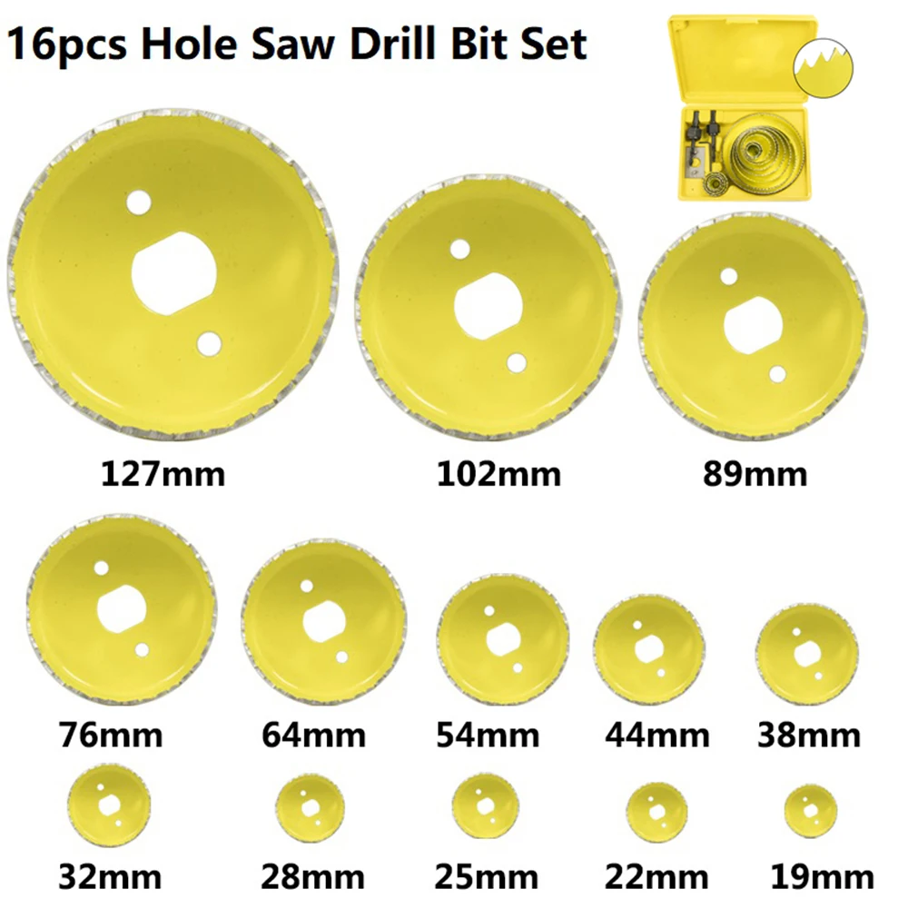 Hole Saw Saw Drill Bit 19-127mm Carbon Steel Core Sheet Metal Wood Cutter Drill