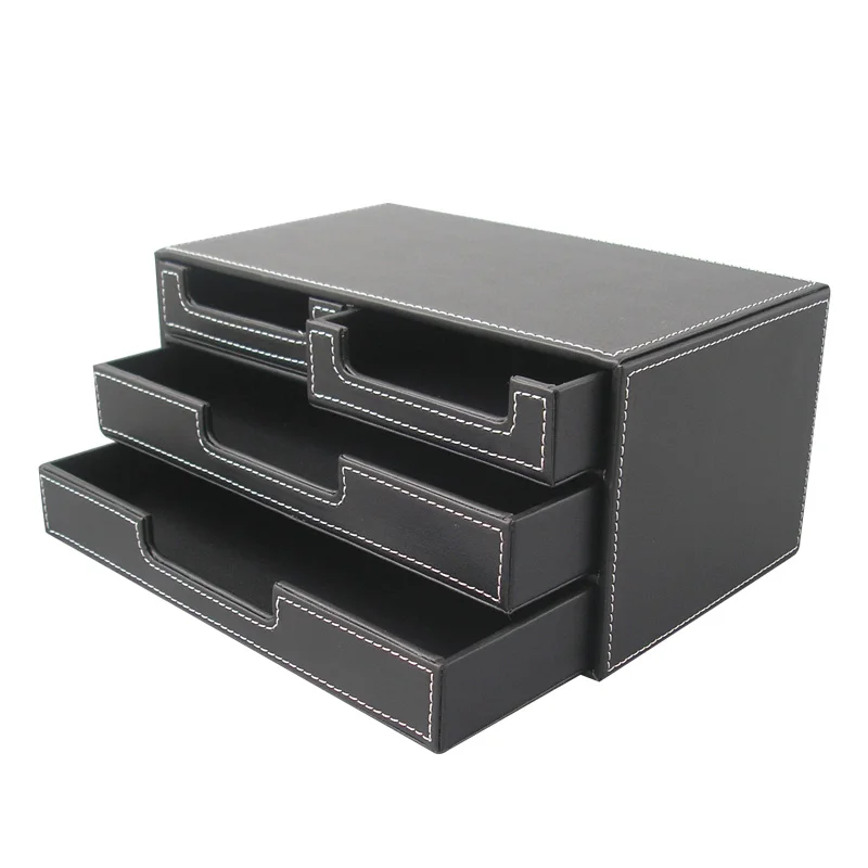 A302 black 3 слоя 4 ящика Шкаф для документов лоток канцелярский Органайзер коробка для хранения - Цвет: A302 black