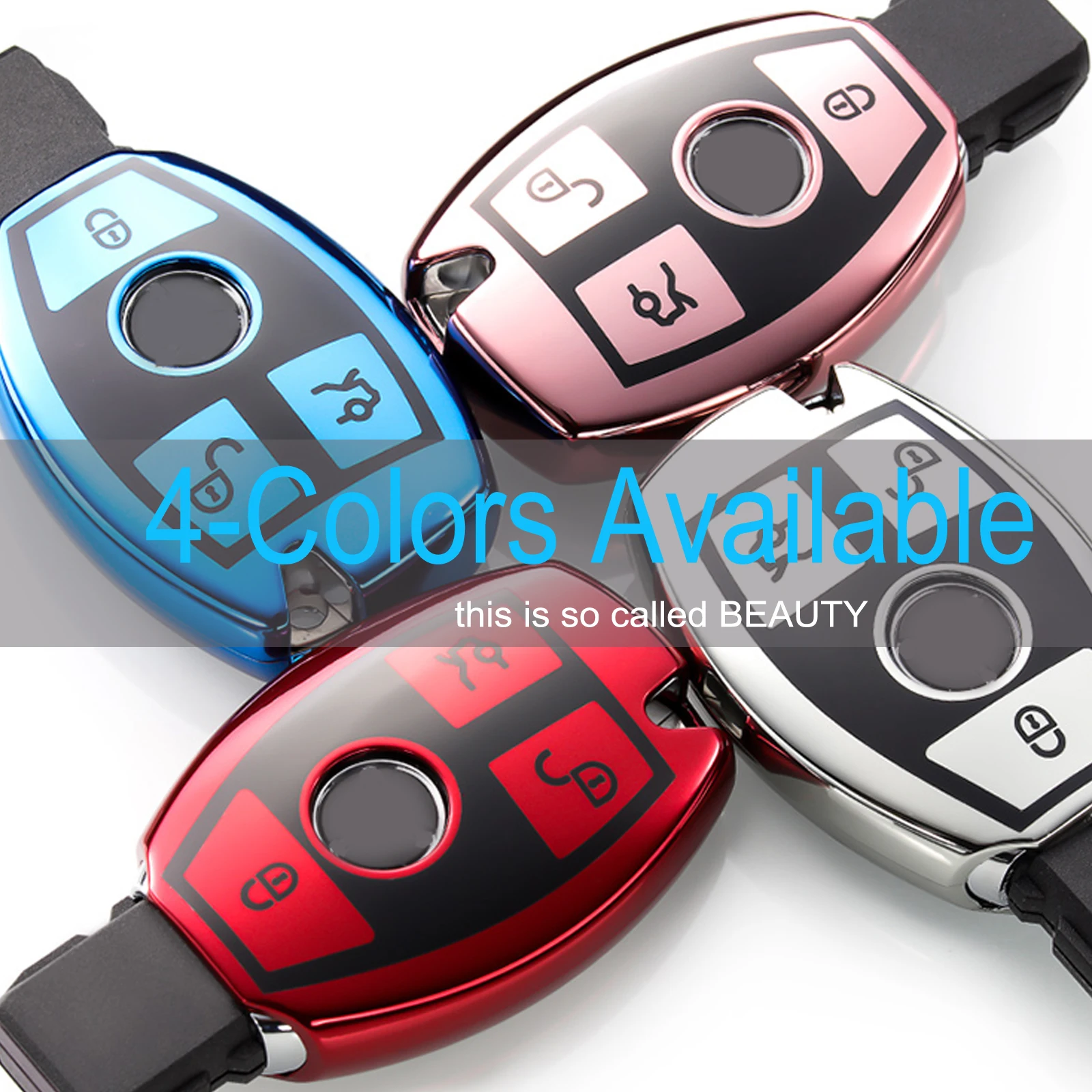 

Чехол для автомобильного ключа из ТПУ для Mercedes Benz C E S, 3 кнопки, дистанционное управление, брелок для ключа, чехол, держатель для ключей