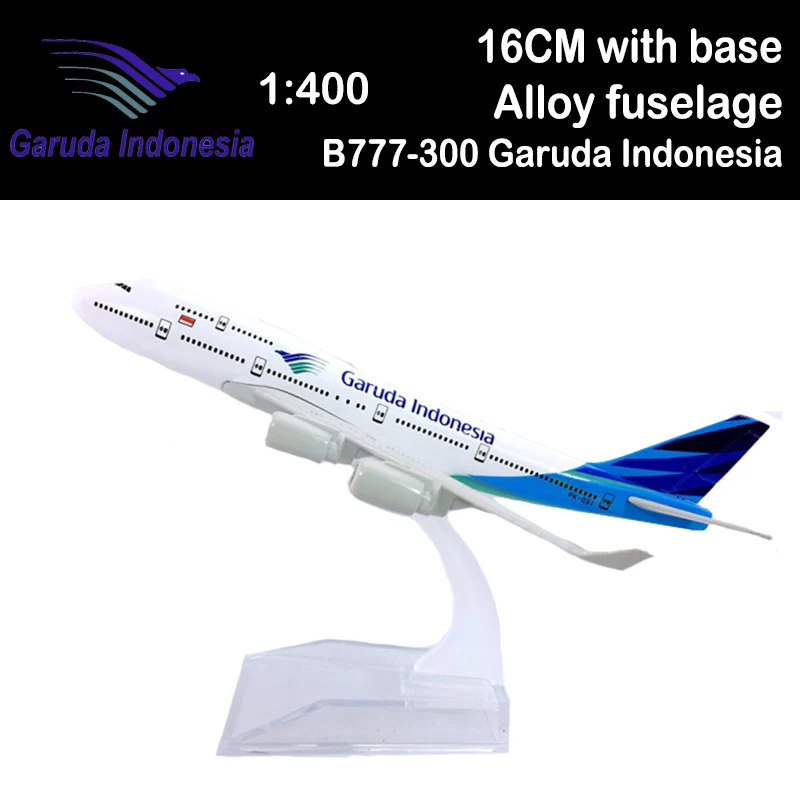 

18 см 1:400 Boeing B777-300 модель Garuda Indonesia пластиковый базовый самолет из сплава коллекционный воздушный лайнер показ детский статический