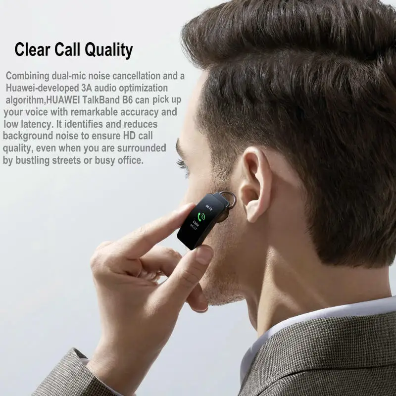 Оригинальный Смарт-браслет Huawei TalkBand B6 Bluetooth 5 2 экран 1 53 дюйма AMOLED процессор Kirin A1