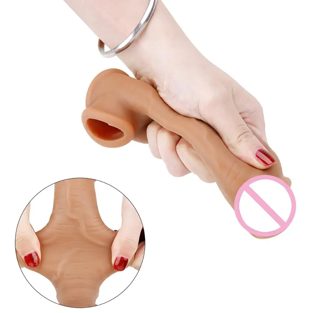 Мягкие силиконовые многоразовые презервативы Увеличитель Члена рукав для