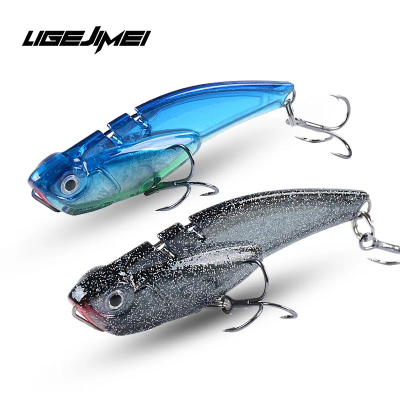 

Vib Hard Lure Fishing Vibration Wobbler Jig Artificial Bait Pesca Mar Fishing Tackle Saltwater 3D Eyes Plastic Lures Pike Perch