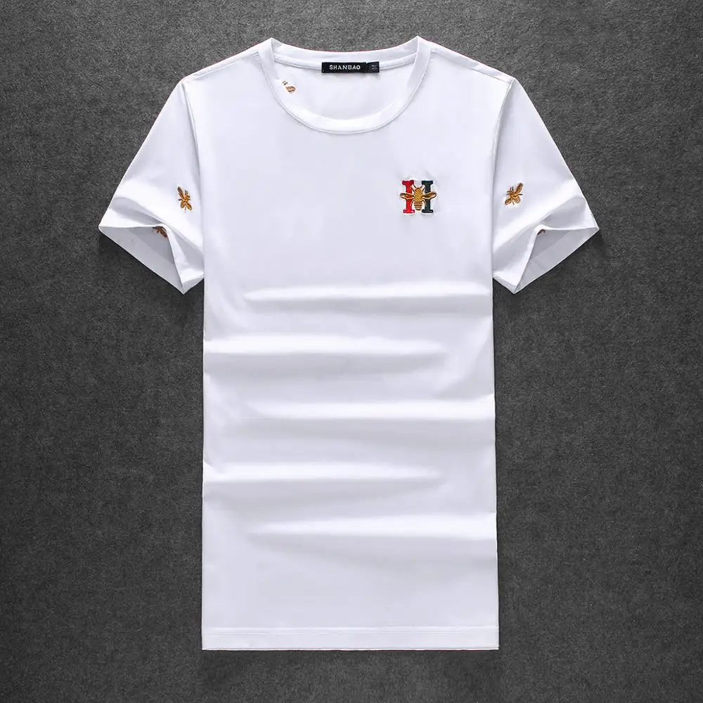 Футболка мужская с вышивкой тенниска короткими рукавами брендовая дизайнерская