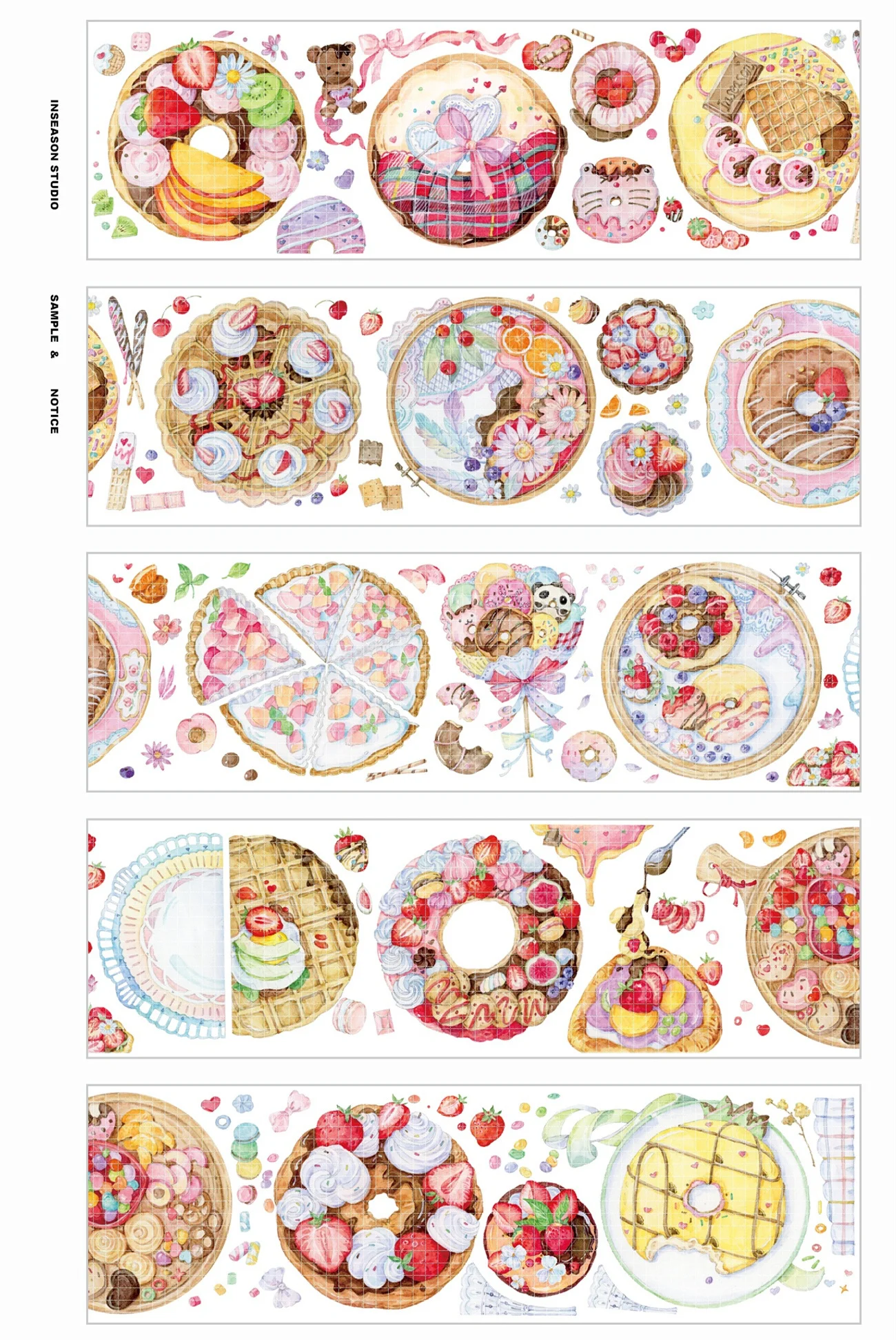 

1 Loop Cute Washi Round Doughnut Pet Season Tape 100cm Stationery Kawaii Stickers