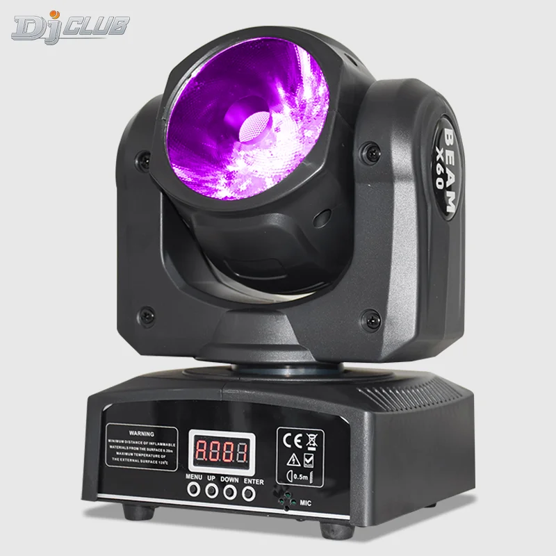 

LED DJ Spot Light Mini Moving Head Beam 60W With RGBW Fullcolour Stage Lighting Effect For Disco Dance Floor