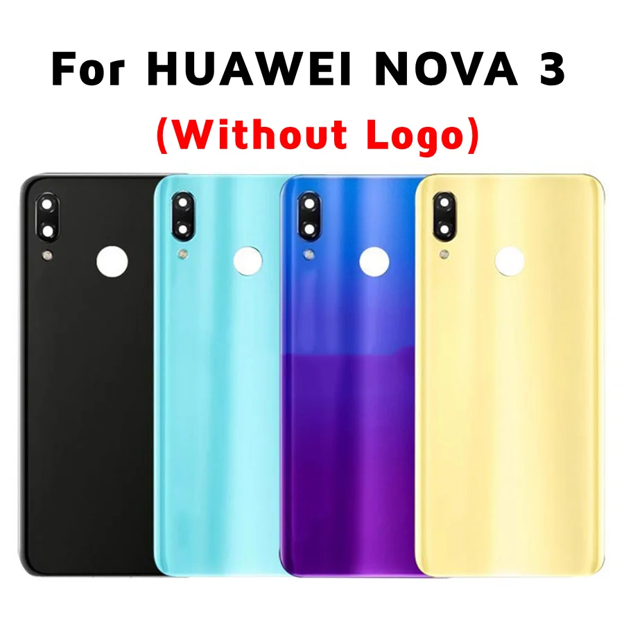 Задняя стеклянная крышка без логотипа для Huawei Nova 3 задняя батарейного отсека NOVA3