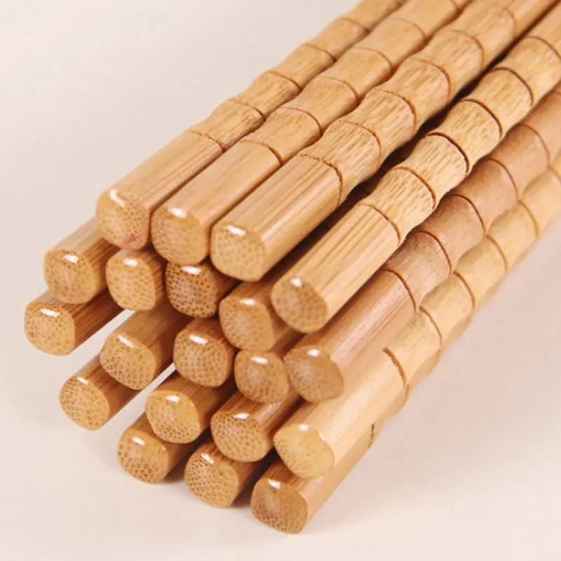 

New Handmade Natural Bamboo Wood Chopsticks Healthy Chinese Carbonization Chop Sticks Reusable Hashi Sushi Food Stick Tableware