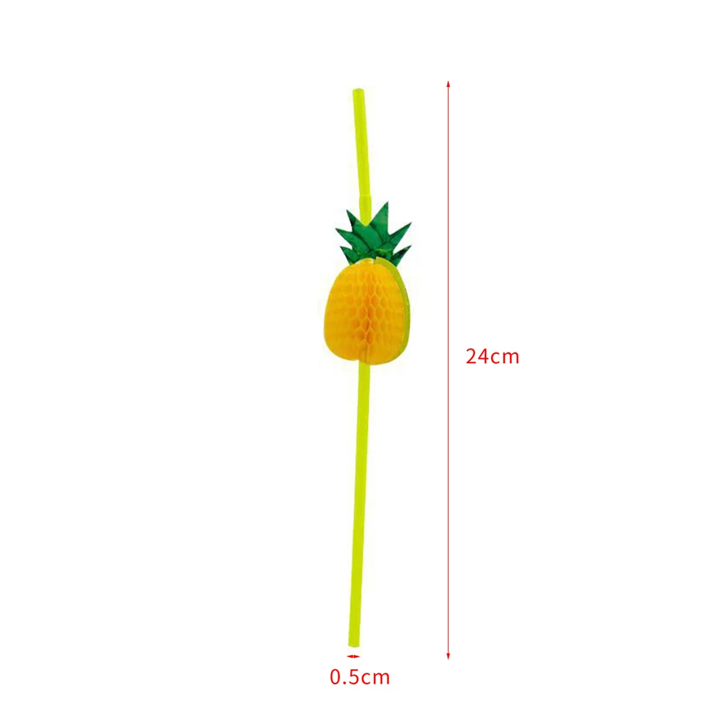 

3D pineapple straw disposable 12pcs wedding birthday party plastic straw cute shape