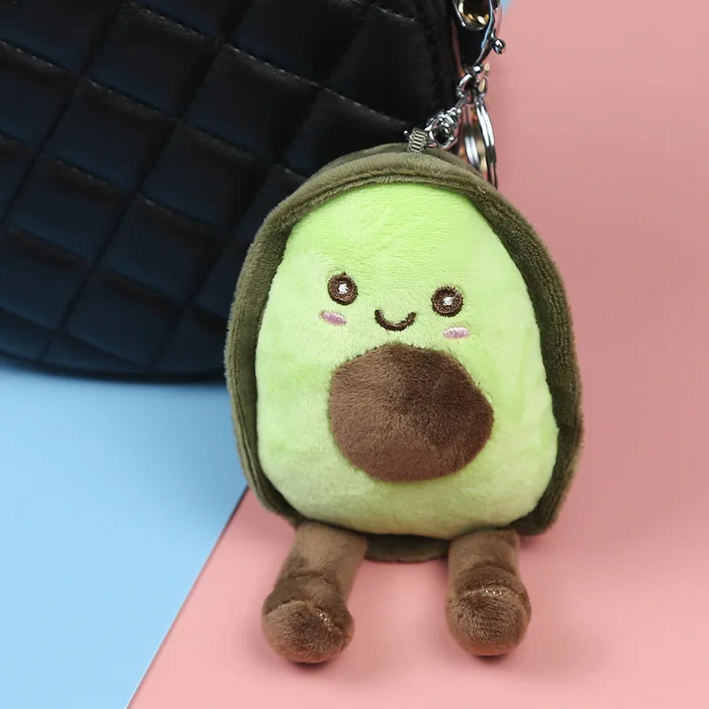 Новинка 15 см Забавный зеленый авокадо плюшевый брелок мультяшный плюшевая