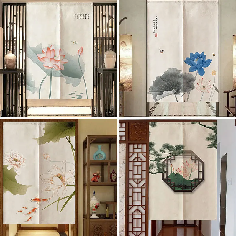 Новая китайская штора из ткани лотоса Для перегородок для дверей фэн шуй туалета