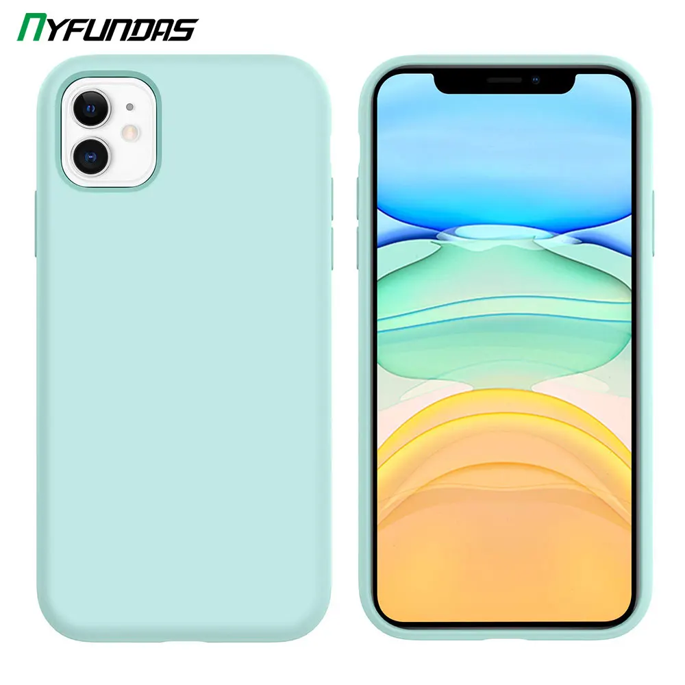 Liquid Silicone Case For Apple iPhone 11 Pro Max X XR XS 8 Plus 7 6 6S SE 2 2020 SE2 Phone Cover Mint Green no logo Accessories | Мобильные
