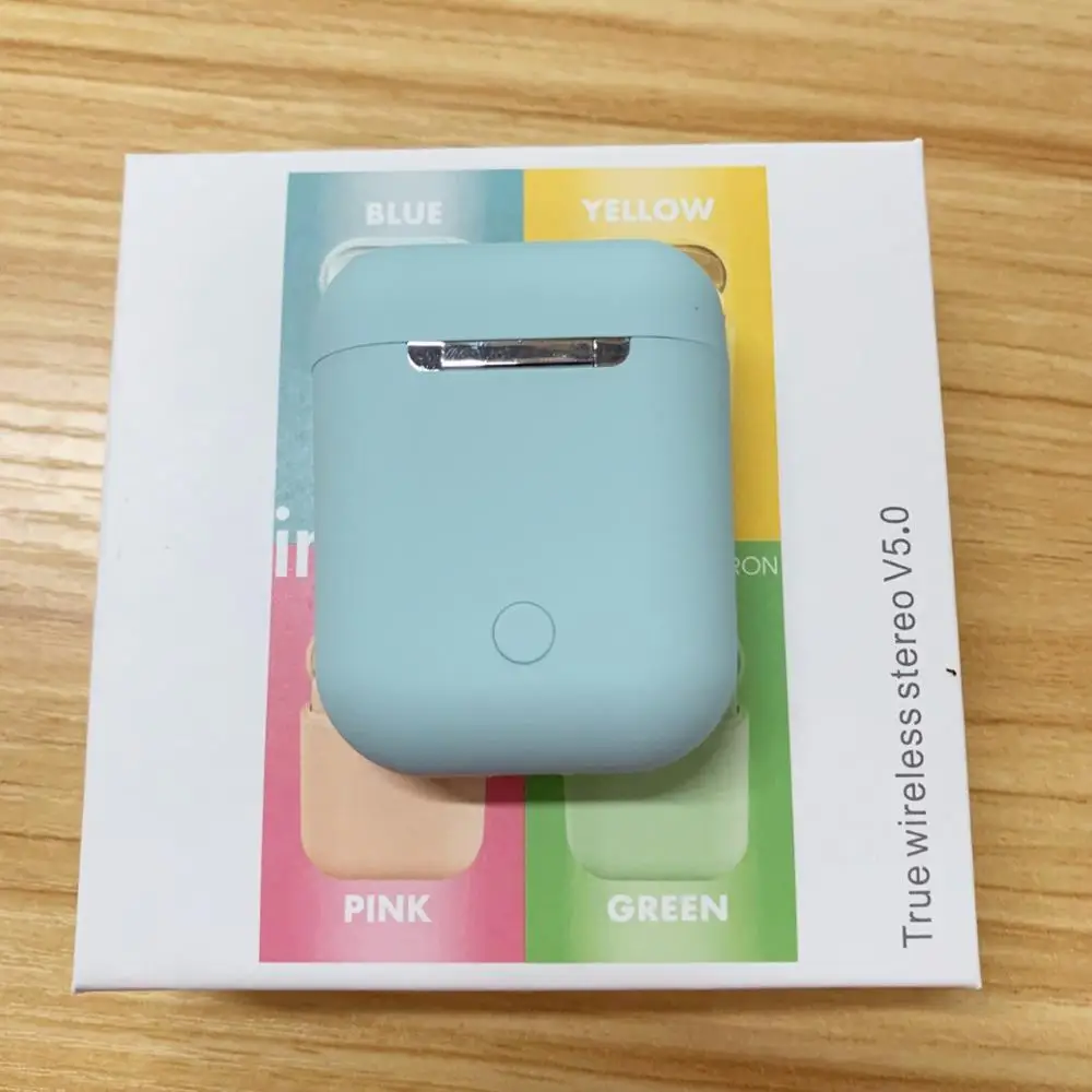 Синий I12 tws Macaron i12 наушники Bluetooth 5,0 сенсорное управление Модель Авто сопряжение поддержка Dorp розничная торговля - Цвет: Синий