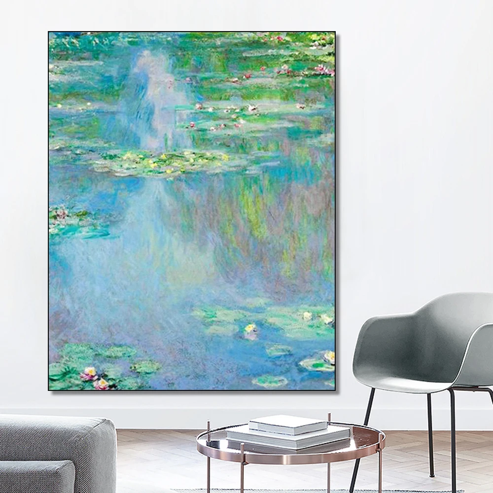 Laeacco холщовая картина с каллиграфией HD Monet водяной лилии плакаты и принты