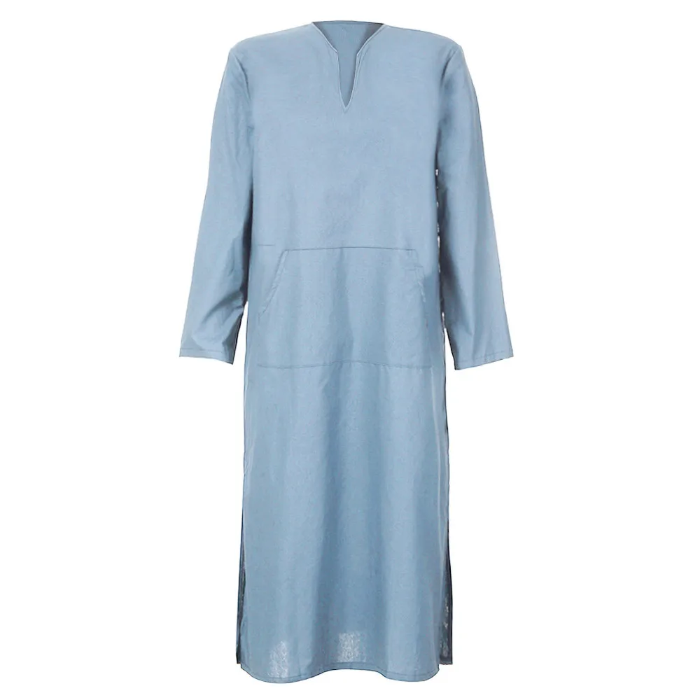 Кафтан халат мужские этнические халаты Свободные Твердые с длинным рукавом