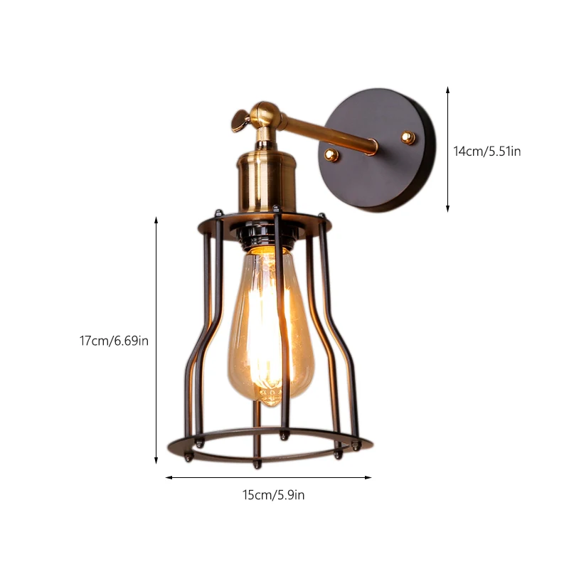 Винтажный настенный светильник E27 светодиодная лампа Лофт ретро железные