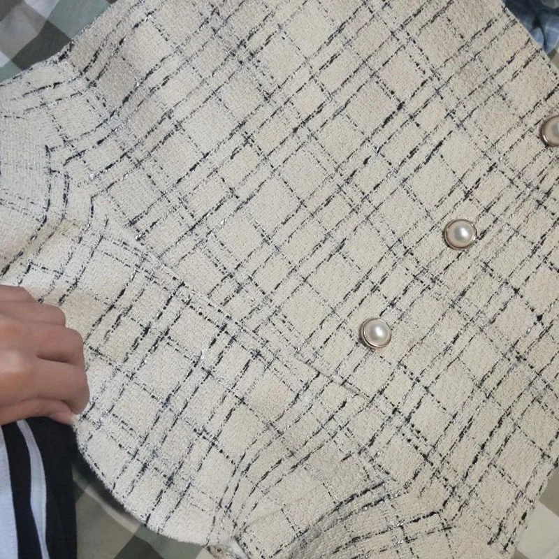 

High Waist Plaid Women's Skirt Spring New Korean Ruffle Style 2 Color Casual Slim Skirts