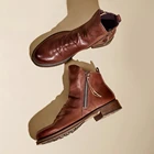 Мужские кожаные ботинки 2021, модная обувь из искусственной кожи с высоким верхом и бахромой на молнии, осенне-зимние ботильоны, мужские ботинки мартинсы, Приблизительно 48