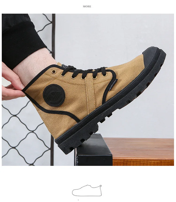 Сапоги Aleafalling мужские классические парусиновые полусапожки прочные Прошитые