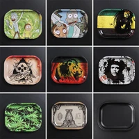 new 1pcs metal tobacco rolling tray 17cm13cm1 8cm hand roller rolling trays case machine tool smoking accessories