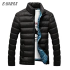 Зимняя мужская куртка E-BAIHUI 2020, модная мужская парка с воротником-стойкой, мужские однотонные толстые куртки и пальто, мужские зимние парки G022