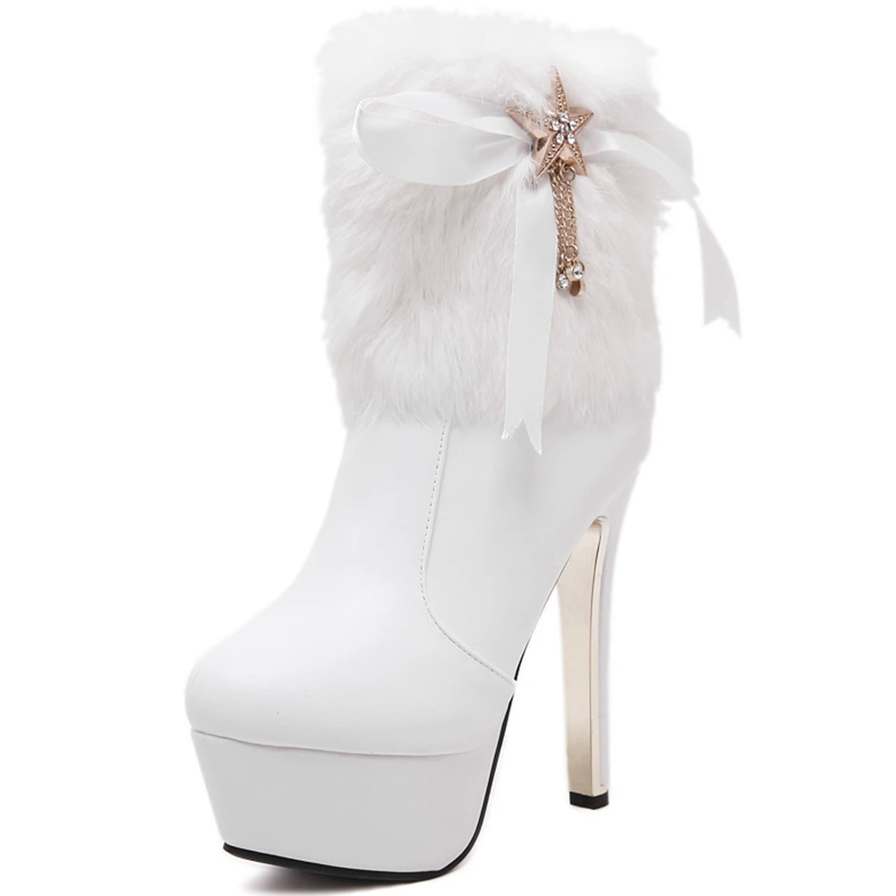 

SARAIRIS Autumn New Ladies Sexy Boots Ankle Boots Women Platform Round Toe Thin High Heels Metal Decoration Shoes Woman