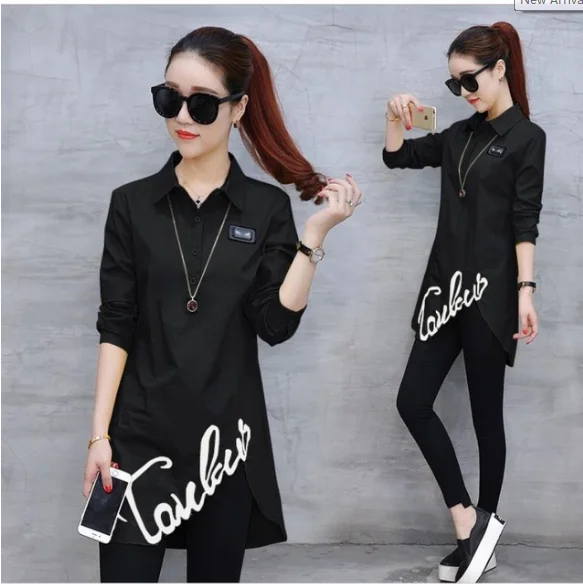 Асимметричная рубашка топы весна-осень 2021 блузки новые женские Модные