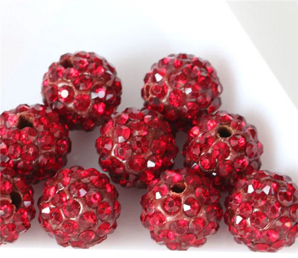 Red 10 шт. Pave CZ Диско шар бусины для изготовления ювелирных изделий горный хрусталь кристалл разделитель бусины браслет аксессуары Кристалл Стразы Perlen - Цвет: Red