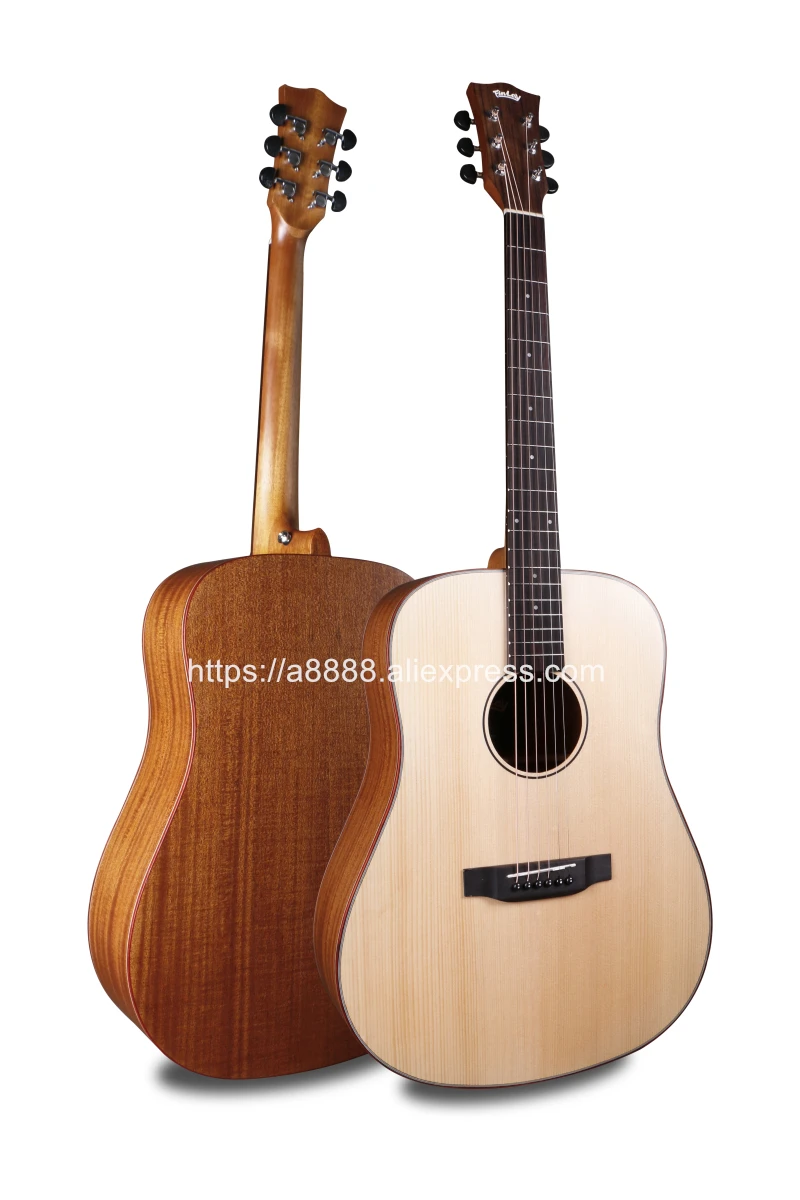 Акустическая гитара Finlay 41 дюйм корпус из твердой ели/красного дерева с жестким