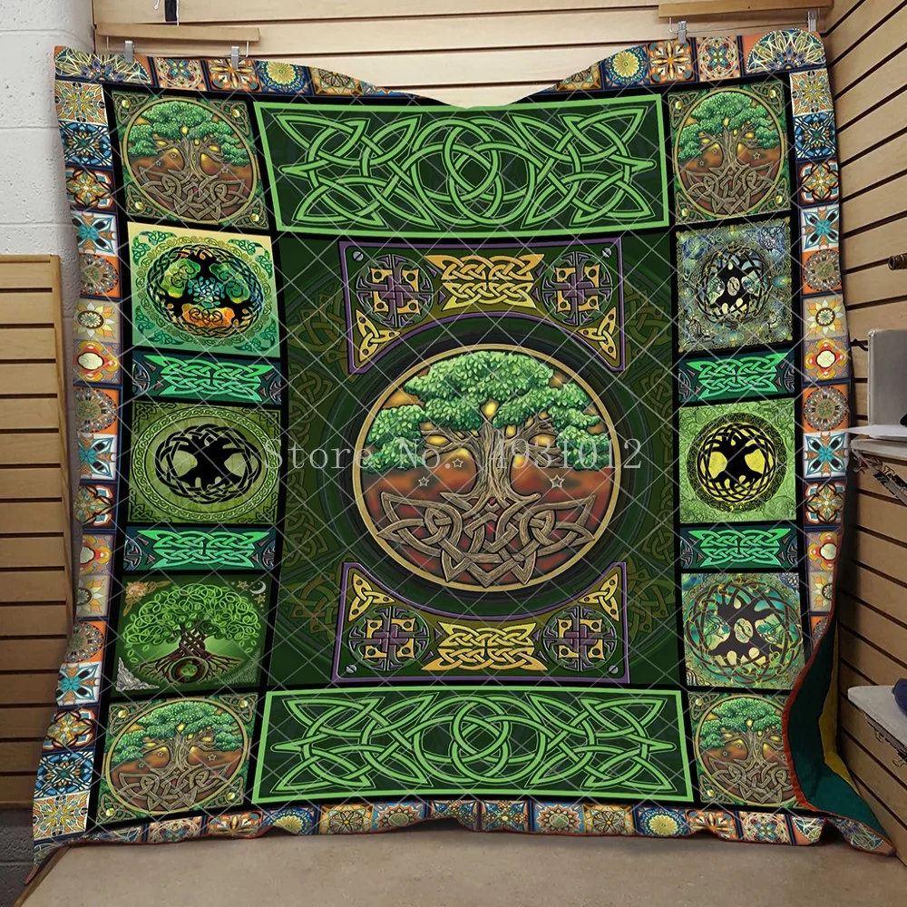 Одеяло с изображением дерева Бога красивое Мягкое высококачественное покрывало