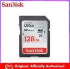 Карта памяти SD SanDisk Ultra, класс 10, 32 ГБ, 16 ГБ, 64 ГБ, SD, SDHC, SDXC, 128 ГБ, 80 МБс., для камеры, официальная проверка