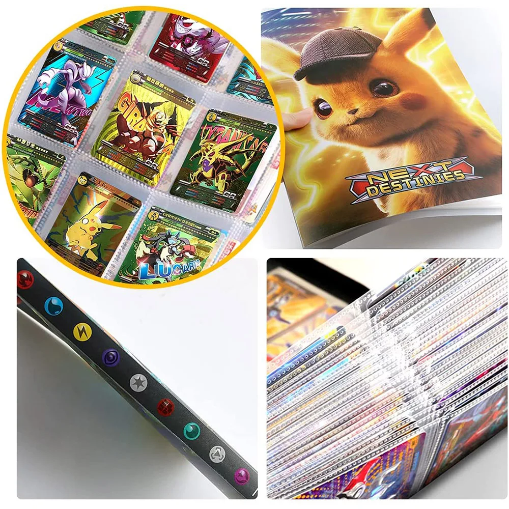 9 pocket album pokemon cards book large vmax collection holder anime game pokemon map binder folder list kids toy christmas gift free global shipping