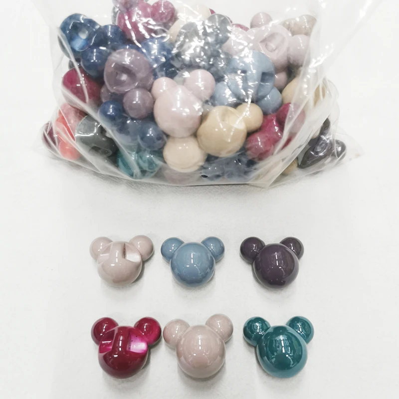 100 шт. акриловые бусины в форме мыши для изготовления украшений сделай сам 29-24-16 мм