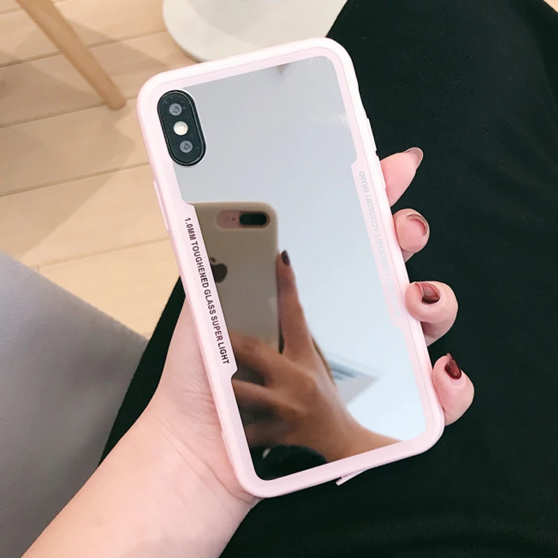 Роскошный зеркальный чехол со стразами для iPhone X 10 8 7 6S 6 Plus акриловая задняя
