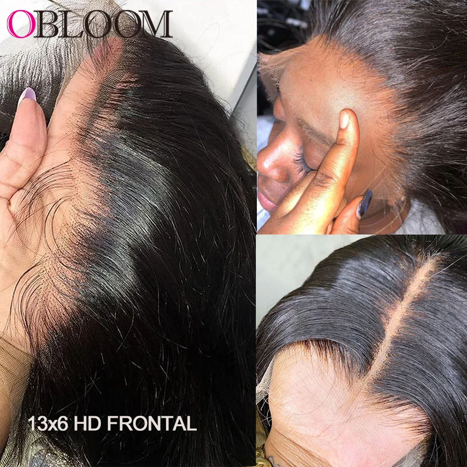

Invisible 13x4 13x6 HD Lace Frontal Pre plucked Transparent 5x5 6x6 HD Lace Closure Melt All Skins 100% Brazilian Human Hair