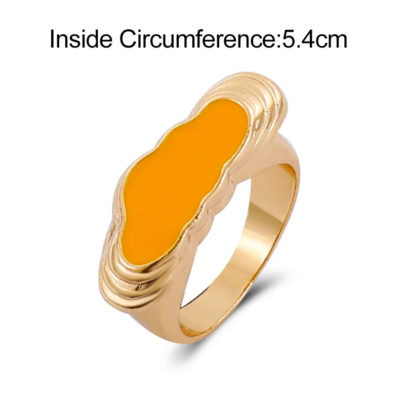Ins Style Cute Enamel Rings for Women Gold Color Wide Sun Flower Ring New Design Vintage Jewelry Lady Gifts Party WC047 | Украшения и