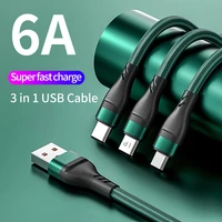 6a 3 in 1 cable type cmicro usbios fast charger micro usb type c cable data cable for iphone xiaomi huawei