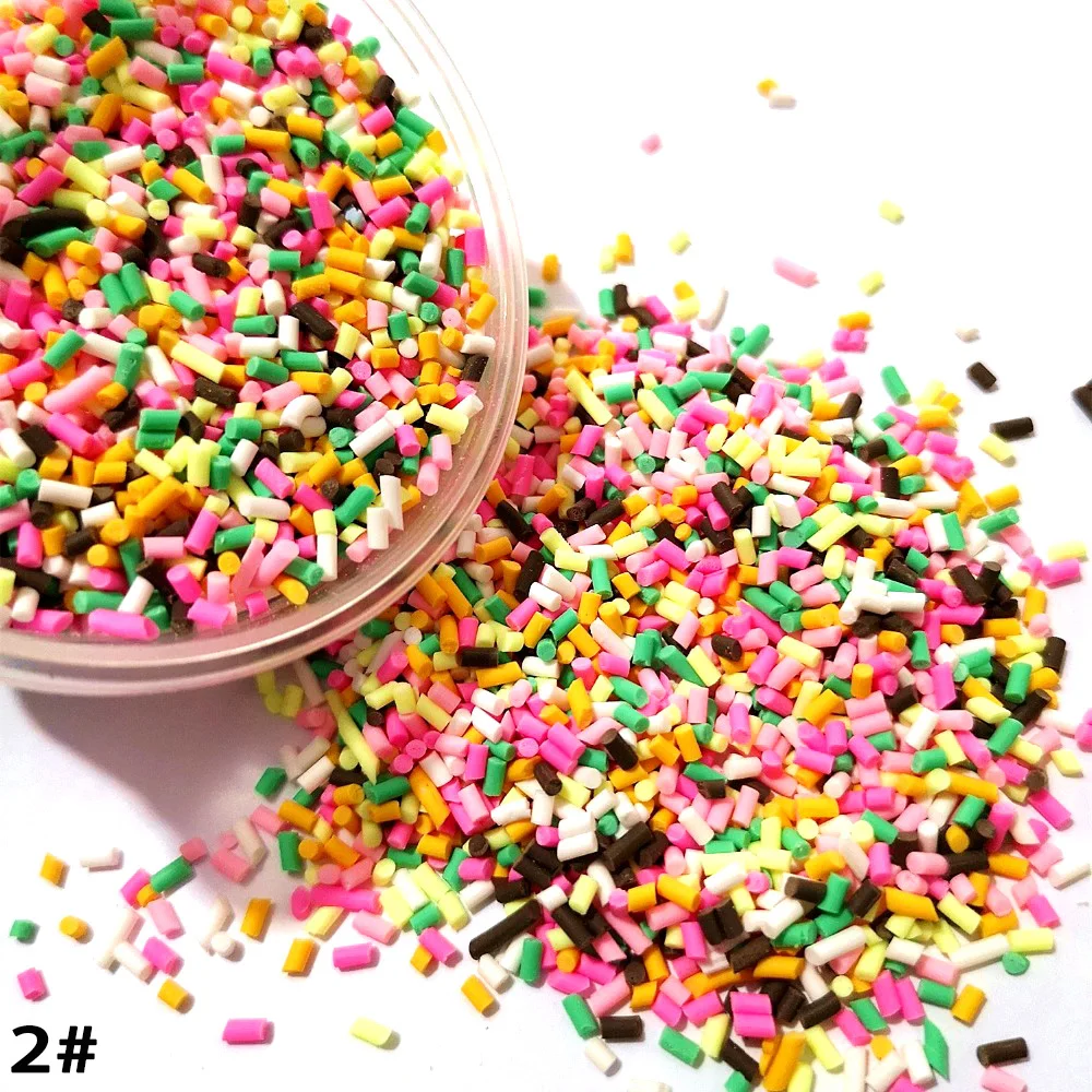 Color 2 20g 20 г крошечные милые полимерные красочные мягкие глины для слизи наполнитель DIY Поставки конфеты поддельные торт десерт грязь частицы посыпать аксессуары - Цвет: Color 2 20g