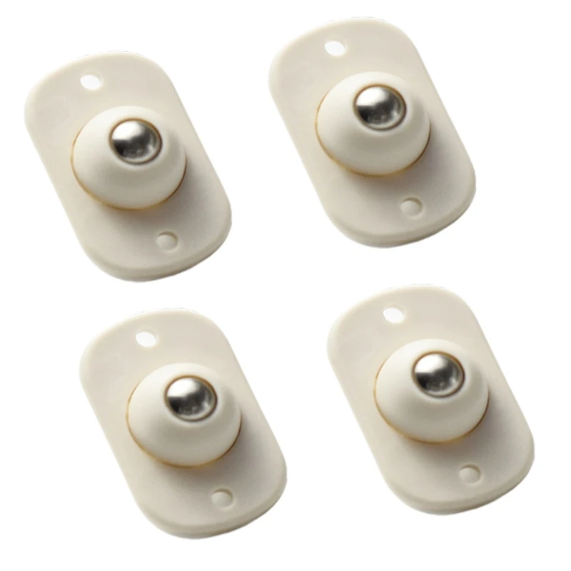 

4pcs Adhesive Pulley Storage Box Casters Trash Can Self-Adhesive Furniture Wheels Stainless Steel Ball