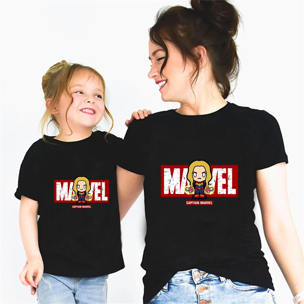 

New Product Disney Family Tshirt Cartoons Marvel Graphic Cotton T-Shirt Women Clothes Kawaii O-Neck Baby Boy Casual Funny