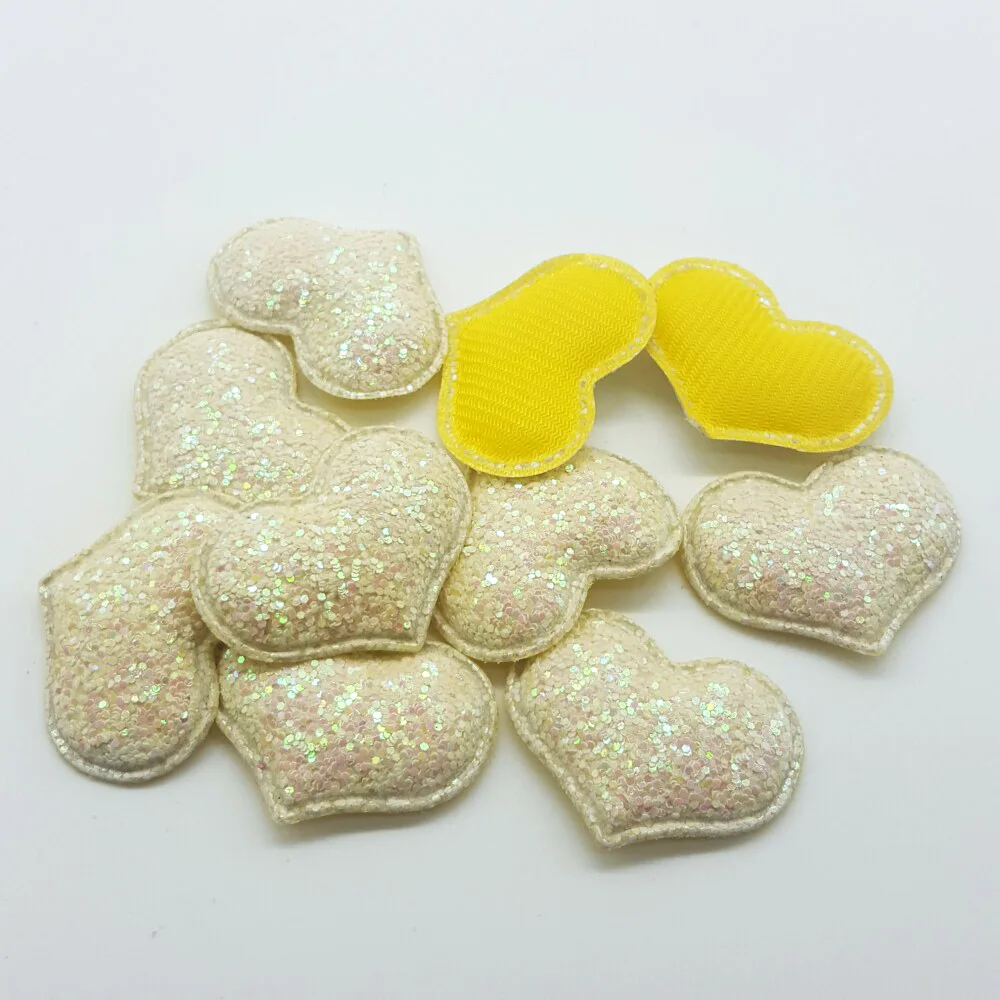 yellow hearts 50 шт конфеты крафт патчи милые звезды сердца бабочка для волос с блеском Аксессуары наклеить на патчи для одежды наборы сделай сам DIY - Цвет: yellow hearts